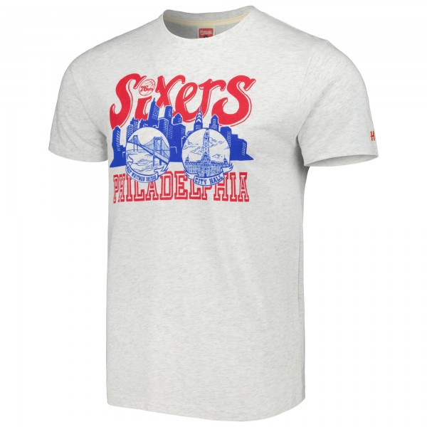 Футболка Philadelphia 76ers Homage Unisex Hometown Hyper Local Tri-Blend - Ash