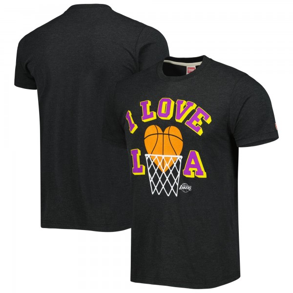 Футболка Los Angeles Lakers Homage Unisex Hometown Hyper Local Tri-Blend - Charcoal