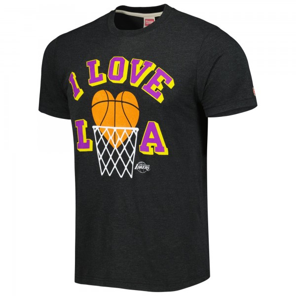 Футболка Los Angeles Lakers Homage Unisex Hometown Hyper Local Tri-Blend - Charcoal