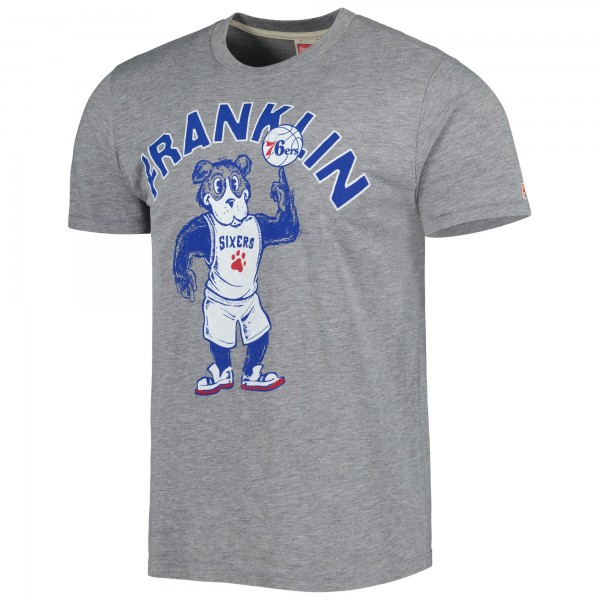 Футболка Philadelphia 76ers Homage Unisex Team Mascot Tri-Blend - Heather Gray