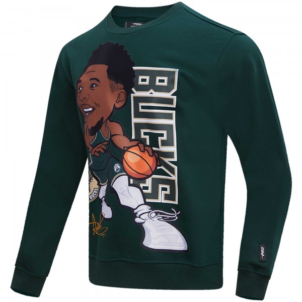 Milwaukee Bucks Giannis Antetokounmpo Pro Standard Hunter Green {Avatar Pullover Sweatshirt