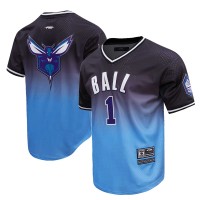Именная футболка LaMelo Ball Charlotte Hornets Post Ombre - Navy/Blue