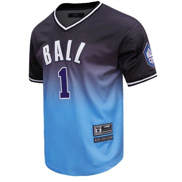 Именная футболка LaMelo Ball Charlotte Hornets Post Ombre - Navy/Blue