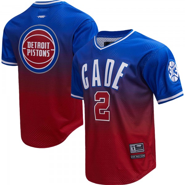 Футболка Cade Cunningham Detroit Pistons Post Ombre - Royal/Red