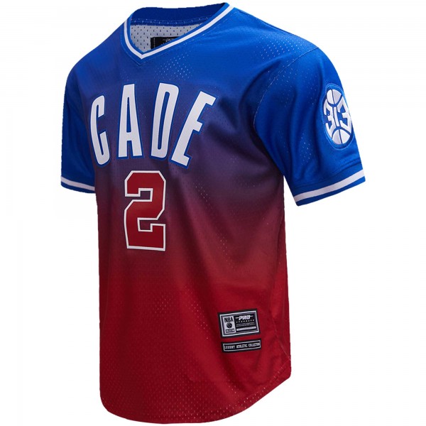 Футболка Cade Cunningham Detroit Pistons Post Ombre - Royal/Red