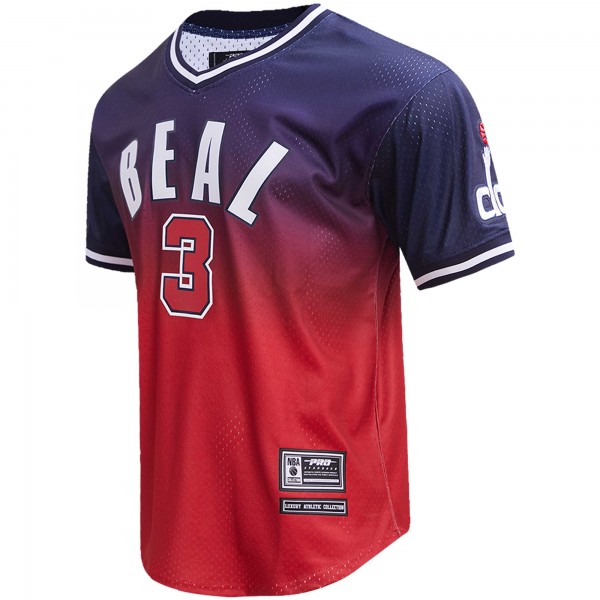 Washington Wizards Bradley Beal Post Navy/Red Ombre Name & Number T-Shirt