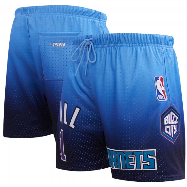 Шорты LaMelo Ball Charlotte Hornets Post Ombre Name & Number - Navy/Blue