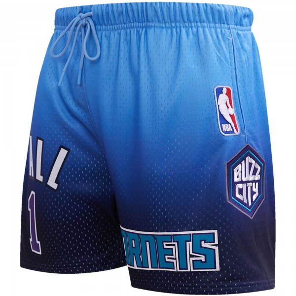 Шорты LaMelo Ball Charlotte Hornets Post Ombre Name & Number - Navy/Blue