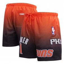 Шорты Devin Booker Phoenix Suns Post Ombre Name & Number - Black/Orange