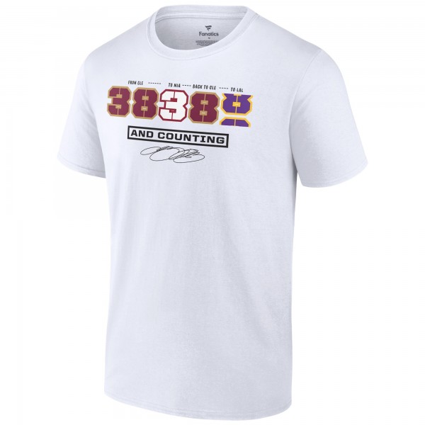 Футболка LeBron James NBA All-Time Scoring Record Split Points - White