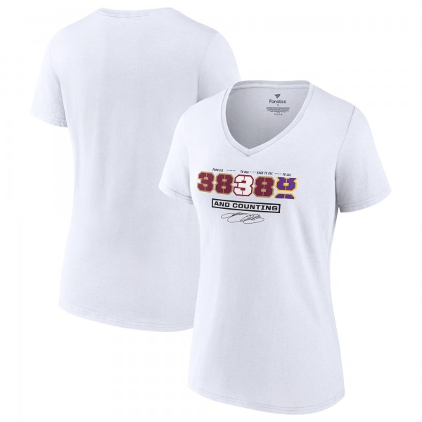 Футболка Женская LeBron James White NBA All-Time Scoring Record Split Points V-Neck