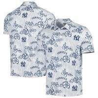 New York Yankees Reyn Spooner White Cooperstown Collection Puamana Print Polo