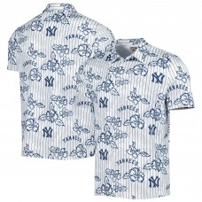 New York Yankees Reyn Spooner White Cooperstown Collection Puamana Print Polo