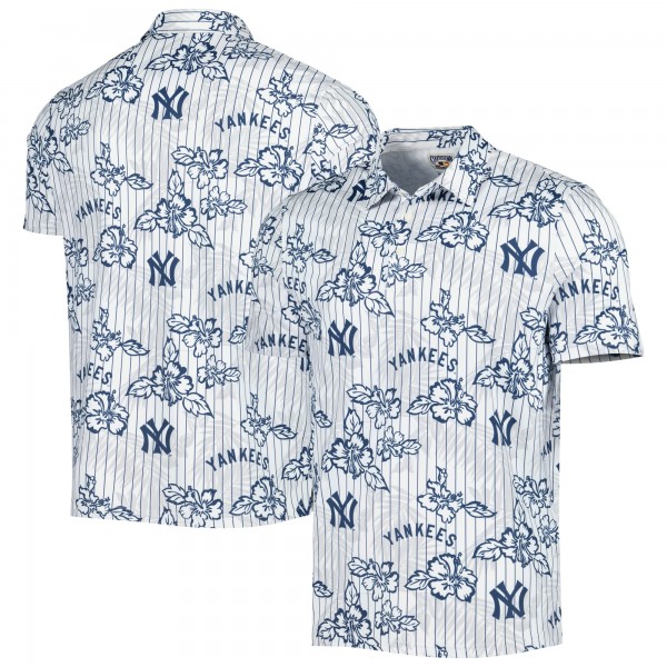 New York Yankees Reyn Spooner White Cooperstown Collection Puamana Print Polo