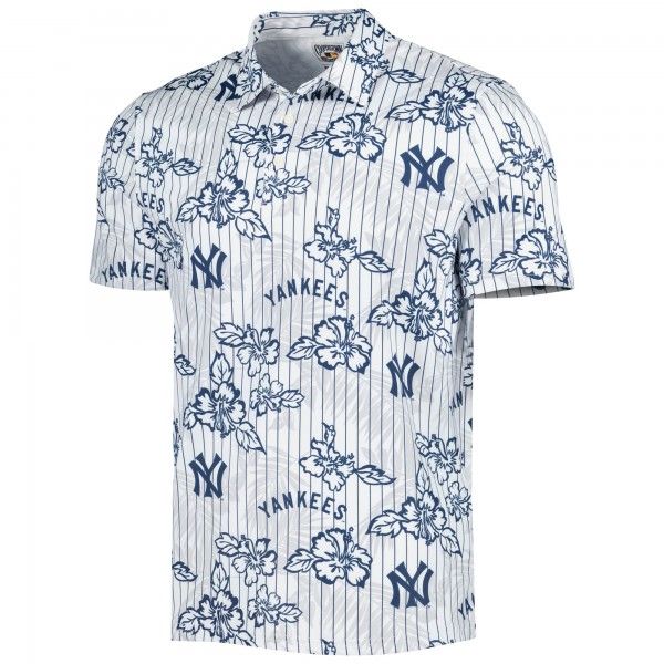 New York Yankees Reyn Spooner White Cooperstown Collection Puamana Print Polo