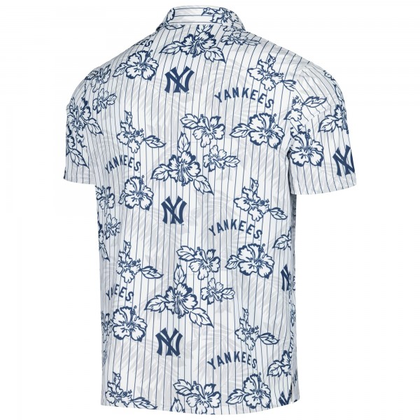 New York Yankees Reyn Spooner White Cooperstown Collection Puamana Print Polo