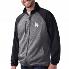 Куртка на молнии Los Angeles Dodgers G-III Sports by Carl Banks Runners Track Raglan - Gray/Black