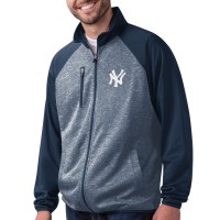 Куртка на молнии New York Yankees G-III Sports by Carl Banks Runners Track Raglan - Gray/Navy