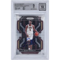Evan Mobley Cleveland Cavaliers Autographed 2021-22 Panini Prizm #325 Beckett Fanatics Witnessed Authenticated 9/10 Rookie Card