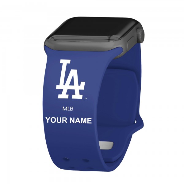 Los Angeles Dodgers Royal Personalized Silicone Apple Watch Band