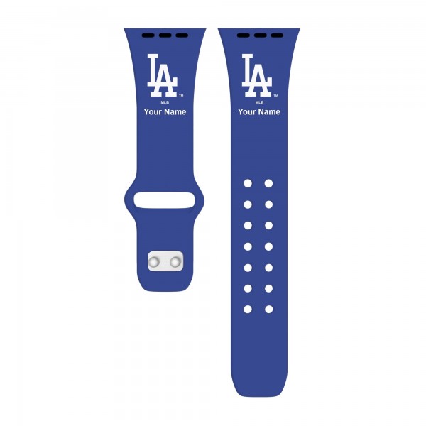Los Angeles Dodgers Royal Personalized Silicone Apple Watch Band