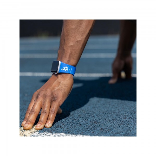 Los Angeles Dodgers Royal Personalized Silicone Apple Watch Band