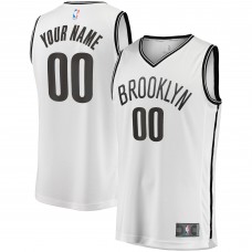 Именная игровая джерси Youth Brooklyn Nets White Fast Break Replica - Association Edition