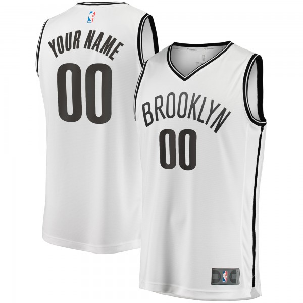 Именная игровая джерси Youth Brooklyn Nets White Fast Break Replica - Association Edition