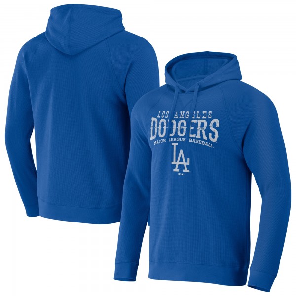 Los Angeles Dodgers Darius Rucker Collection by Fanatics Royal Waffle-Knit Raglan Pullover Hoodie