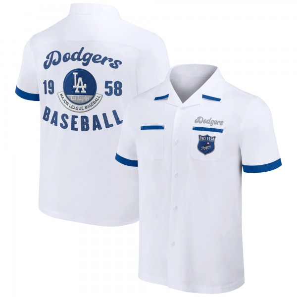Los Angeles Dodgers Darius Rucker Collection by Fanatics White Bowling Button-Up Shirt