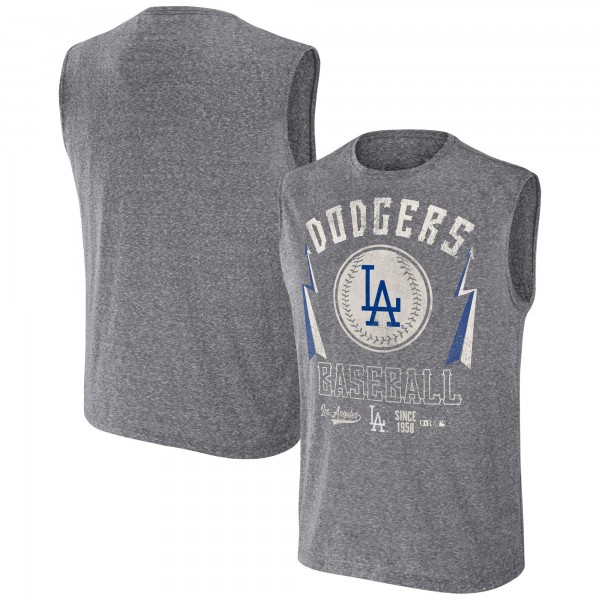 Los Angeles Dodgers Darius Rucker Collection by Fanatics Charcoal Relaxed-Fit Muscle Tank Top