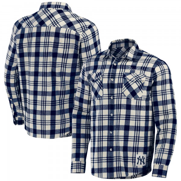 Рубашка New York Yankees Darius Rucker Collection by Fanatics Navy Plaid Flannel
