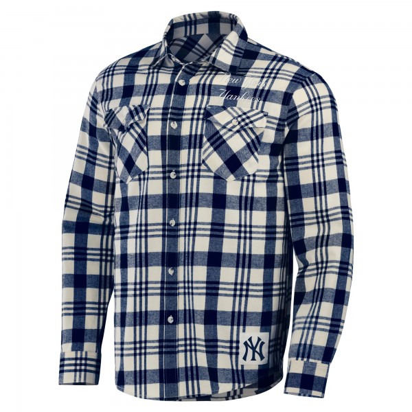 Рубашка New York Yankees Darius Rucker Collection by Fanatics Navy Plaid Flannel