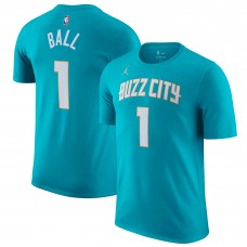 Именная футболка LaMelo Ball Charlotte Hornets Jordan Brand 2023/24 City Edition - Teal