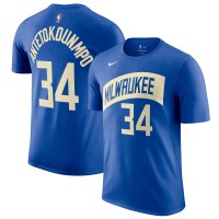 Именная футболка Giannis Antetokounmpo Milwaukee Bucks Nike 2023/24 City Edition - Royal