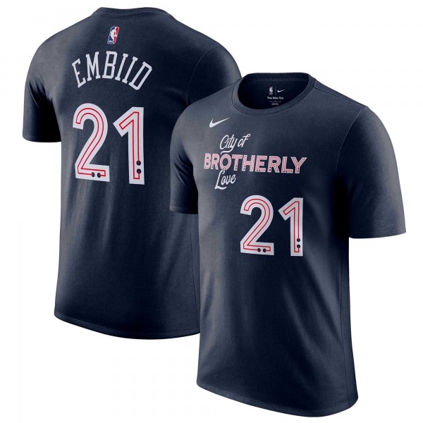 Футболка Joel Embiid Philadelphia 76ers Nike 2023/24 City Edition - Navy