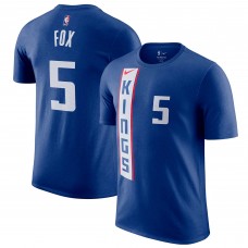 DeAaron Fox Sacramento Kings Nike 2023/24 City Edition Name & Number T-Shirt - Blue