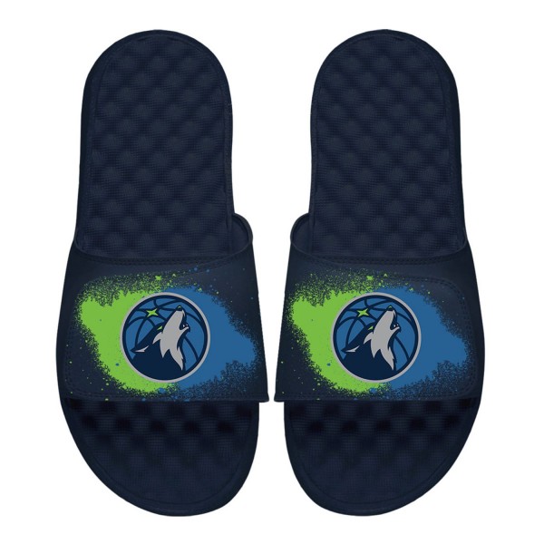Шлепки Minnesota Timberwolves ISlide Youth Spray Paint - Black