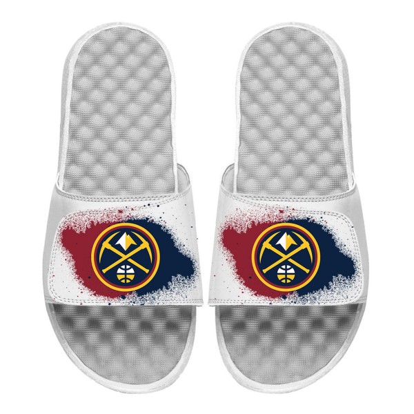 Шлепки Denver Nuggets ISlide Youth Spray Paint - White