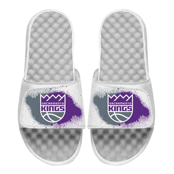 Шлепки Sacramento Kings ISlide Youth Spray Paint - White