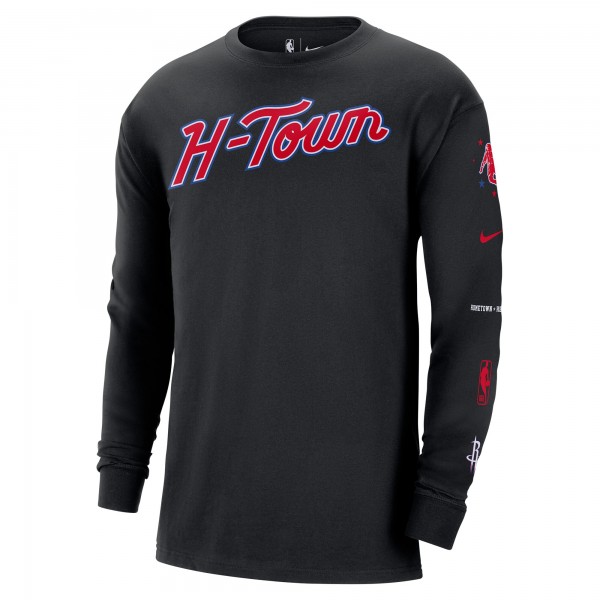 Футболка с длинным рукавом Houston Rockets Nike 2023/24 City Edition Max90 Expressive - Black