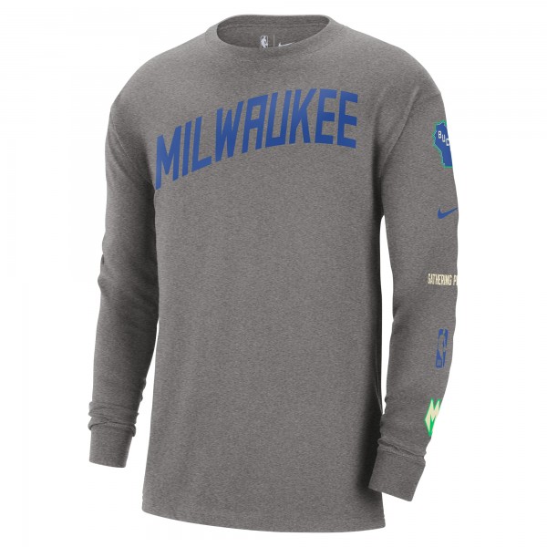 Футболка с длинным рукавом Milwaukee Bucks Nike 2023/24 City Edition Max90 Expressive - Charcoal