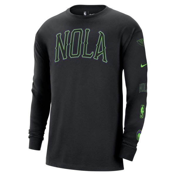 Футболка с длинным рукавом New Orleans Pelicans Nike 2023/24 City Edition Max90 Expressive - Black