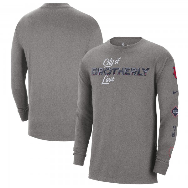Футболка с длинным рукавом Philadelphia 76ers Nike 2023/24 City Edition Max90 Expressive - Charcoal