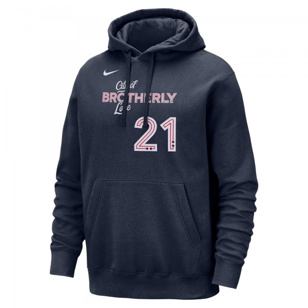 Именная толстовка Joel Embiid Philadelphia 76ers Nike 2023/24 City Edition - Navy