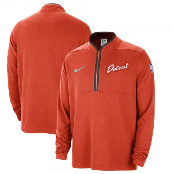 Кофта на короткой молнии Detroit Pistons Nike 2023/24 City Edition Authentic Coaches - Orange