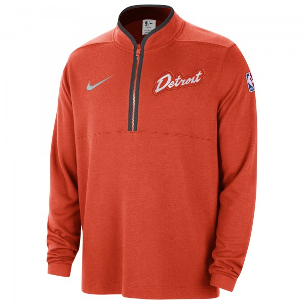 Кофта на короткой молнии Detroit Pistons Nike 2023/24 City Edition Authentic Coaches - Orange
