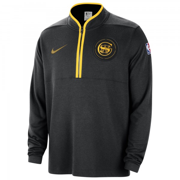 Кофта на короткой молнии Golden State Warriors Nike 2023/24 City Edition Authentic Coaches - Black