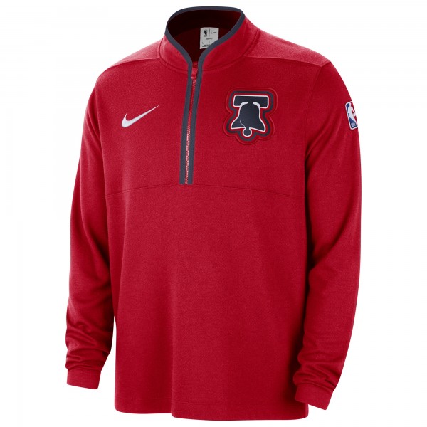 Кофта на короткой молнии Philadelphia 76ers Nike 2023/24 City Edition Authentic Coaches - Red