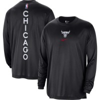 Футболка с длинным рукавом Chicago Bulls Nike Black 2023/24 City Edition Authentic Pregame Performance Shooting